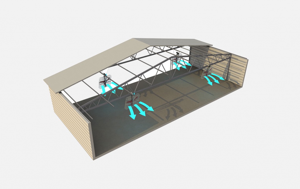 Разгонные вентиляторы Moo-Moo для помещения фермы.jpg Разгонные вентиляторы Moo-Moo для помещения фермы.jpg